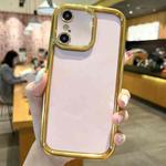 For iPhone X / XS Plating Emery PC Hybrid Silicone Phone Case(Pink)