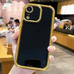 For iPhone XR Plating Emery PC Hybrid Silicone Phone Case(Black)