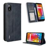 For Boost Mobile Bounce 4G Magnetic Buckle Retro Texture Leather Phone Case(Blue)