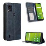 For Cricket Icon5 Magnetic Buckle Retro Texture Leather Phone Case(Blue)