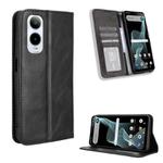 For Cricket Icon 6  Magnetic Buckle Retro Texture Leather Phone Case(Black)