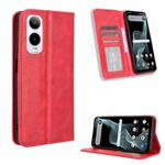For Cricket Icon 6  Magnetic Buckle Retro Texture Leather Phone Case(Red)