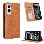 For Cricket Icon 6  Magnetic Buckle Retro Texture Leather Phone Case(Brown)