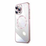 For iPhone 15 Pro Max Magsafe Magnetic Electroplated PC Phone Case(Pink)