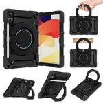 For Xiaomi Redmi Pad SE Armor Portable Rotating Ring Holder Silicone Tablet Case(Black)