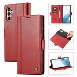 For Samsung Galaxy S24 LC.IMEEKE Skin-friendly Card Slots Leather Phone Case(Red)