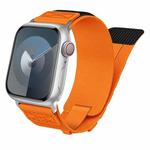 For Apple Watch Series 9 45mm Nylon Braided Rope Orbital Watch Band(Orange)