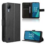 For Cricket Debut S2 U380AC Diamond Texture Leather Phone Case(Black)