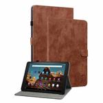 For Amazon Fire HD 10 2023 Tiger Pattern Flip Leather Tablet Case(Brown)