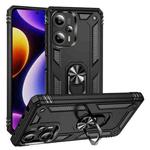 For Xiaomi Poco F5 5G / Redmi Note 12 Turbo 5G Shockproof TPU + PC Phone Case with Holder(Black)