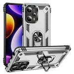 For Xiaomi Poco F5 5G / Redmi Note 12 Turbo 5G Shockproof TPU + PC Phone Case with Holder(Silver)