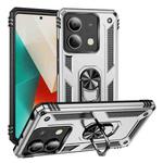 For Xiaomi Redmi Note 13 5G Shockproof TPU + PC Phone Case with Holder(Silver)