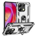 For Xiaomi Redmi Note 13 4G Shockproof TPU + PC Phone Case with Holder(Silver)