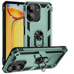 For Xiaomi Redmi 13C 4G/5G Shockproof TPU + PC Phone Case with Holder(Dark Green)