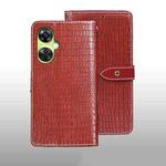 For OnePlus Nord CE 3 Lite idewei Crocodile Texture Leather Phone Case(Red)