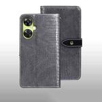 For OnePlus Nord CE 3 Lite idewei Crocodile Texture Leather Phone Case(Grey)