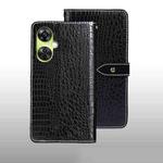 For OnePlus Nord CE 3 Lite idewei Crocodile Texture Leather Phone Case(Black)