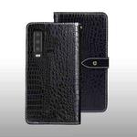 For CAT S75 idewei Crocodile Texture Leather Phone Case(Black)