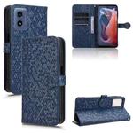 For Motorola Moto G Play 4G 2024 Honeycomb Dot Texture Leather Phone Case(Blue)