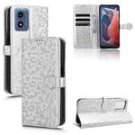 For Motorola Moto G Play 4G 2024 Honeycomb Dot Texture Leather Phone Case(Silver)