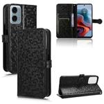 For Motorola Moto G34 5G Honeycomb Dot Texture Leather Phone Case(Black)
