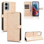 For Motorola Moto G34 5G Honeycomb Dot Texture Leather Phone Case(Gold)