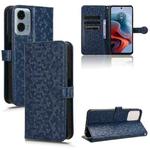 For Motorola Moto G34 5G Honeycomb Dot Texture Leather Phone Case(Blue)