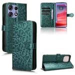 For Motorola Edge 50 Pro Honeycomb Dot Texture Leather Phone Case(Green)