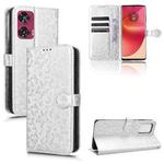 For Motorola Edge 50 Fusion Honeycomb Dot Texture Leather Phone Case(Silver)