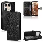 For Motorola Edge 50 Ultra Honeycomb Dot Texture Leather Phone Case(Black)