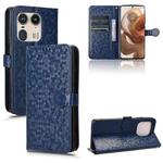 For Motorola Edge 50 Ultra Honeycomb Dot Texture Leather Phone Case(Blue)