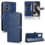 For Motorola Edge 5G 2024 Honeycomb Dot Texture Leather Phone Case(Blue)