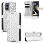 For Motorola Edge 5G 2024 Honeycomb Dot Texture Leather Phone Case(Silver)