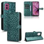 For Motorola Moto G55 5G Honeycomb Dot Texture Leather Phone Case(Green)