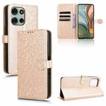 For Motorola Moto G75 5G Honeycomb Dot Texture Leather Phone Case(Gold)