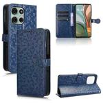 For Motorola Moto G75 5G Honeycomb Dot Texture Leather Phone Case(Blue)