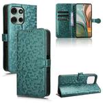 For Motorola Moto G75 5G Honeycomb Dot Texture Leather Phone Case(Green)