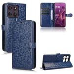 For Motorola Edge 60 Pro Honeycomb Dot Texture Leather Phone Case(Blue)
