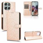 For Motorola Moto G66J 5G JP Honeycomb Dot Texture Leather Phone Case(Gold)