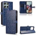 For Motorola Moto G66J 5G JP Honeycomb Dot Texture Leather Phone Case(Blue)