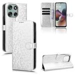 For Motorola Moto G66J 5G JP Honeycomb Dot Texture Leather Phone Case(Silver)