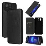 For ASUS ROG Phone 8 Pro Carbon Fiber Texture Flip Leather Phone Case(Black)