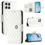 For Honor X8 4G / X30i / Play6T Pro Rhombic Texture Flip Leather Phone Case with Lanyard(White)