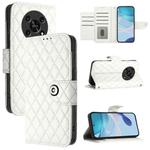 For Honor X30 5G / X9 4G / X9 5G Rhombic Texture Flip Leather Phone Case with Lanyard(White)
