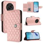 For Honor X30 5G / X9 4G / X9 5G Rhombic Texture Flip Leather Phone Case with Lanyard(Coral Pink)