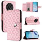 For Honor X30 5G / X9 4G / X9 5G Rhombic Texture Flip Leather Phone Case with Lanyard(Pink)