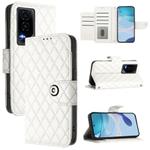 For Honor GT Rhombic Texture Flip Leather Phone Case with Lanyard(White)