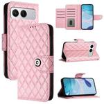 For OnePlus Nord 4 5G Rhombic Texture Flip Leather Phone Case with Lanyard(Pink)