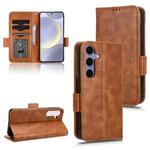 For Samsung Galaxy S24+ 5G Symmetrical Triangle Leather Phone Case(Brown)