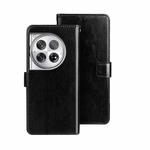 For OnePlus 12 idewei Crazy Horse Texture Leather Phone Case(Black)